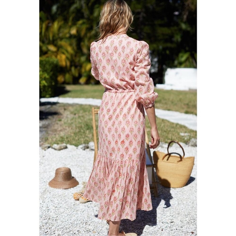 INDIA COLLECTION EMERSON FRY Frances Maxi Dress Orange Marigolds L- EUC